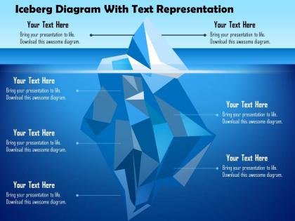 0115 iceberg diagram with text representation powerpoint template