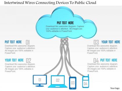 0115 intertwined wires connecting devices to public cloud ppt slide