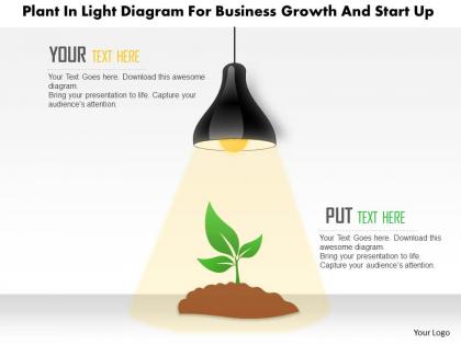0115 plant in light diagram for business growth and start up powerpoint template