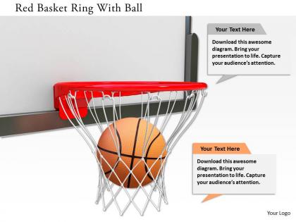 0115 red basket ring with ball image graphics for powerpoint
