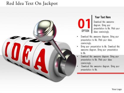 0115 red idea text on jackpot image graphics for powerpoint