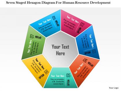 0115 seven staged hexagon diagram for human resource development powerpoint template