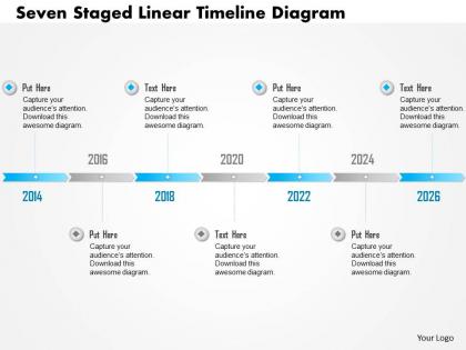0115 seven staged linear timeline diagram powerpoint template