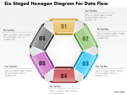 0115 six staged hexagon diagram for data flow powerpoint template