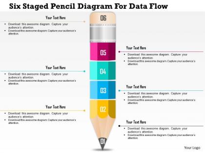 0115 six staged pencil diagram for data flow powerpoint template