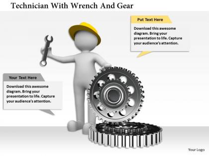 0115 technician with wrench and gear ppt graphics icons