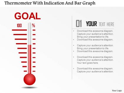 0115 thermometer with indication and bar graph powerpoint template
