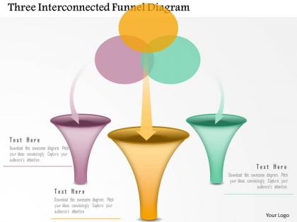 0115 three interconnected funnel diagram powerpoint template