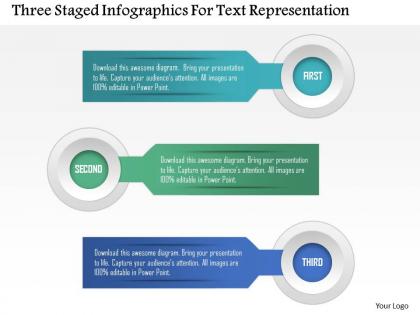 0115 three staged infographics for text representation powerpoint template