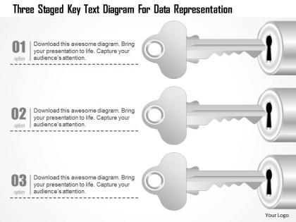 0115 three staged key text diagram for data representation powerpoint template