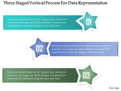 0115 three staged vertical process for data representation powerpoint template