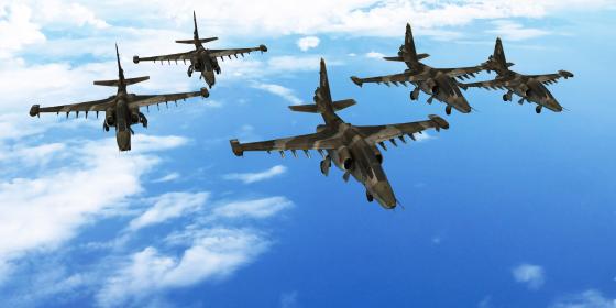 0115 top view of fighter planes stock photo