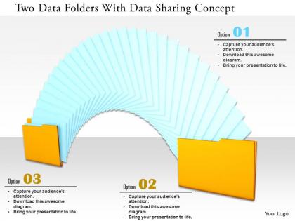 0115 two data folders with data sharing concept image graphic for powerpoint