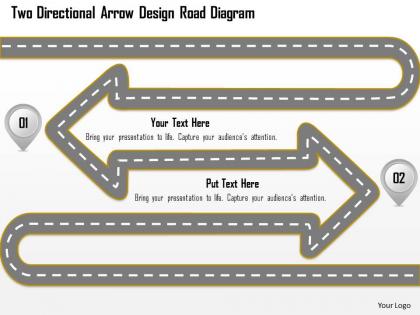 0115 two directional arrow design road diagram powerpoint template