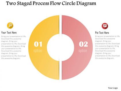 0115 two staged process flow circle diagram powerpoint template