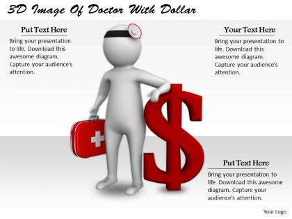 0214 3d image of doctor with dollar ppt graphics icons powerpoint