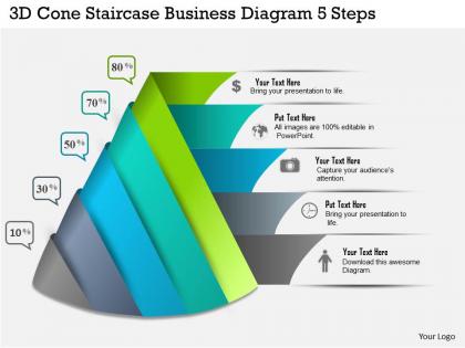 0314 business ppt diagram 3d cone staircase business diagram 5 steps powerpoint template