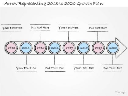 0314 business ppt diagram arrow representing yearly growth plans powerpoint template