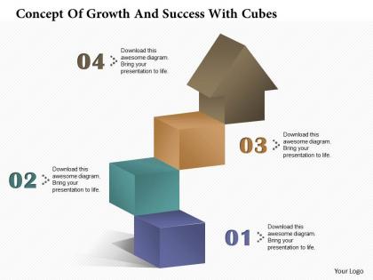 0314 business ppt diagram concept of growth and success with cubes powerpoint template