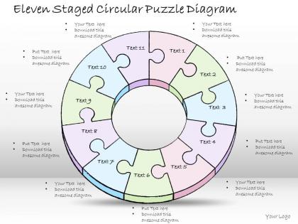 0314 business ppt diagram eleven staged circular puzzle diagram powerpoint templates