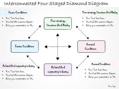 0314 business ppt diagram interconnected four staged diamond diagram powerpoint templates