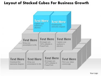 0314 business ppt diagram layout of stacked cubes for business growth powerpoint template