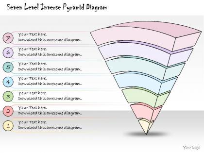 0314 business ppt diagram seven level inverse pyramid diagram powerpoint templates