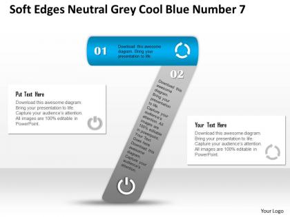 0314 business ppt diagram soft edges neutral grey cool blue number 7 powerpoint template