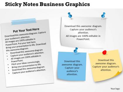 0314 business ppt diagram sticky notes business graphics powerpoint template