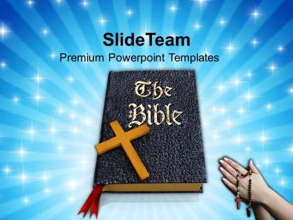 0413 praying hands to holy bible for success powerpoint templates ppt themes and graphics