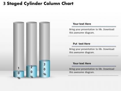 0414 3 staged cylinder column chart powerpoint graph