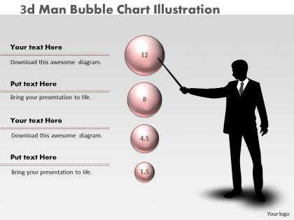 0414 3d man bubble chart illustration powerpoint graph