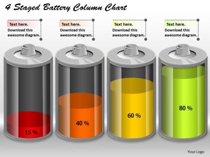 0414 4 staged battery column chart powerpoint graph