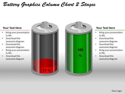 0414 battery graphics column chart 2 stages powerpoint graph