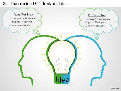 0414 business consulting diagram 3d illustration of thinking idea powerpoint slide template