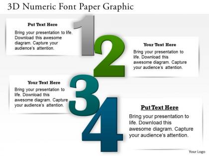 0414 business consulting diagram 3d numeric font paper graphic powerpoint slide template