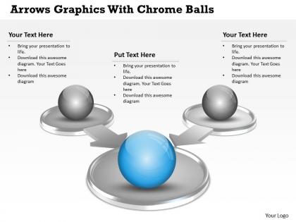 0414 business consulting diagram arrows graphics with chrome balls powerpoint slide template