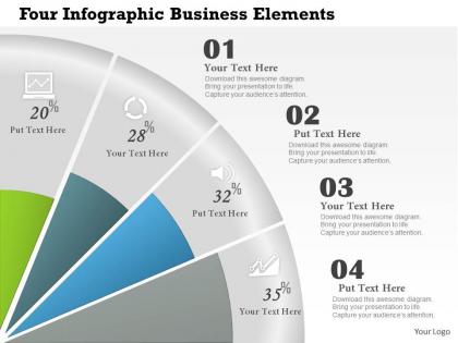 0414 business consulting diagram four infographic business elements powerpoint slide template