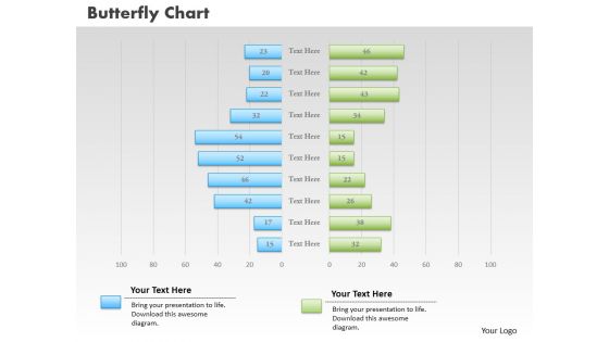 0414 butterfly bar chart business illustartion powerpoint graph