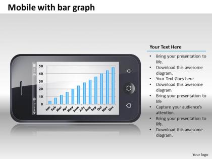 0414 mobile bar graph column chart powerpoint graph