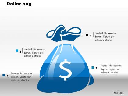 0514 3d graphic of dollar bag powerpoint slides