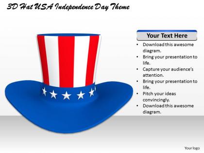0514 3d hat usa independence day theme image graphics for powerpoint