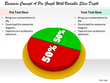 0514 50 50 percentage in pie chart image graphics for powerpoint