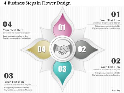 0514 business consulting diagram 4 business steps in flower design powerpoint slide template