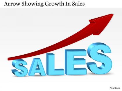 0514 business consulting diagram arrow showing growth in sales powerpoint slide template