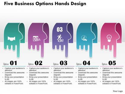 0514 business consulting diagram five business options hands design powerpoint slide template