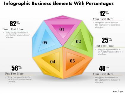0514 business consulting diagram infographic business elements with percentages powerpoint slide template