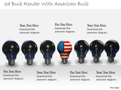 0514 graphic of 3d bulbs with us flag image graphics for powerpoint