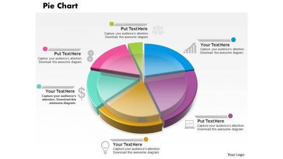 0514 multicolored data driven pie chart powerpoint slides