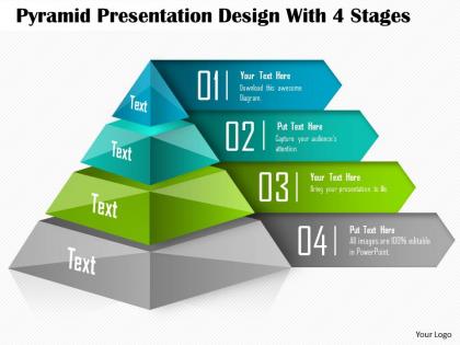 0514 pyramid presentation design with 4 stages powerpoint presentation